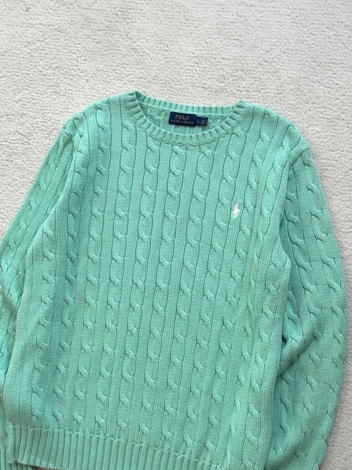 폴로 민트 케이블 니트 상품이미지1