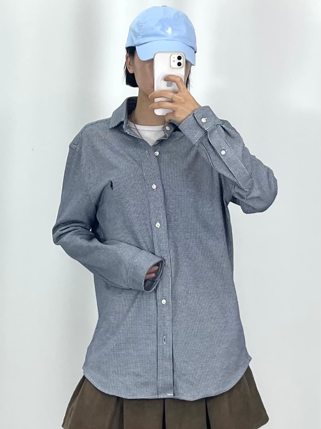 [XL]POLO폴로 블랙 여성 잔체크 셔츠 상품이미지2