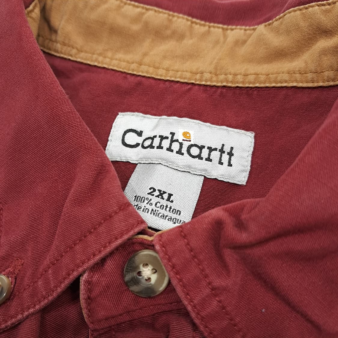 CN671 2XL 칼하트 버건디와인 긴팔 워크 셔츠 남방 상품이미지4