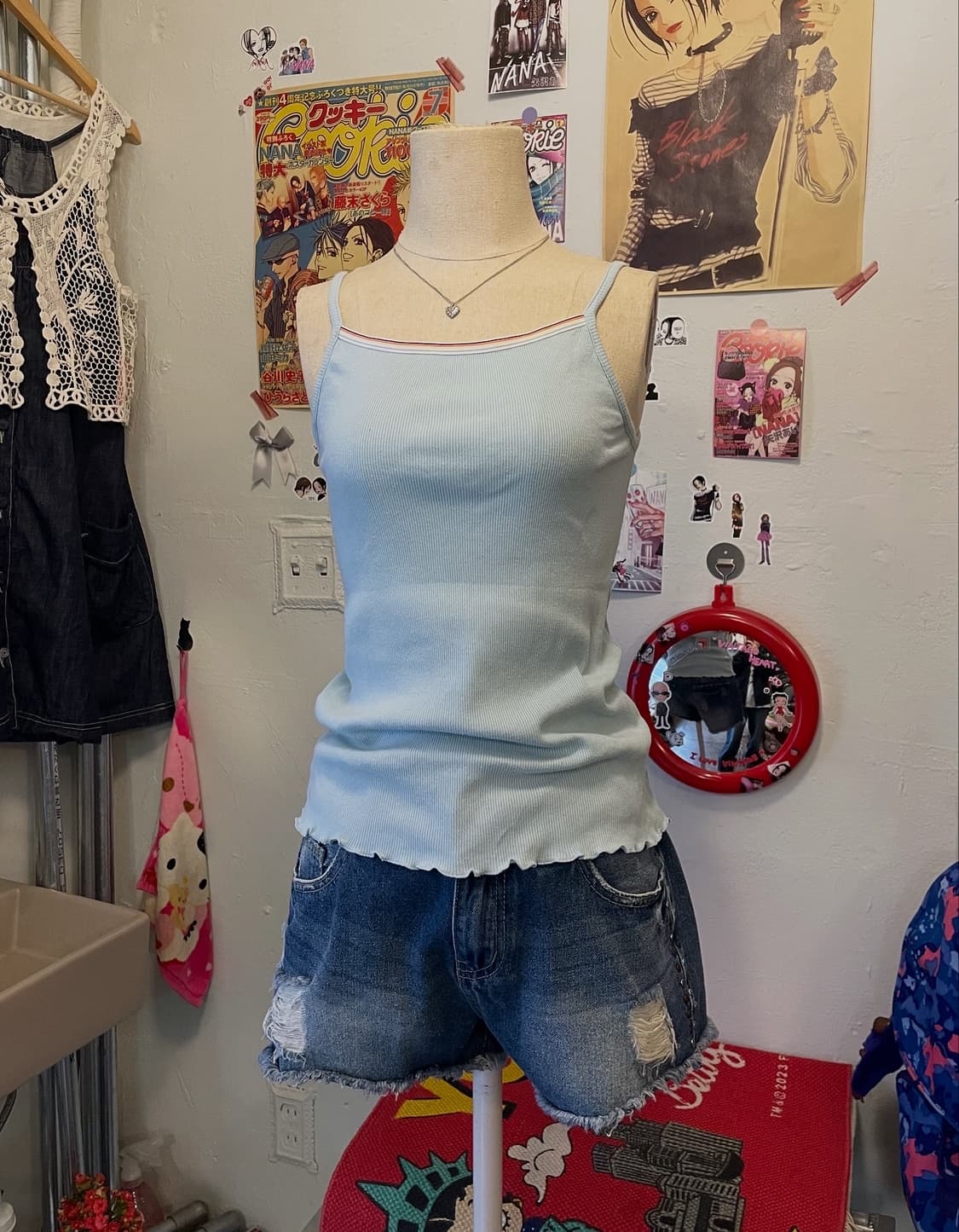 스터드 데님반바지 [무배] 상품이미지3