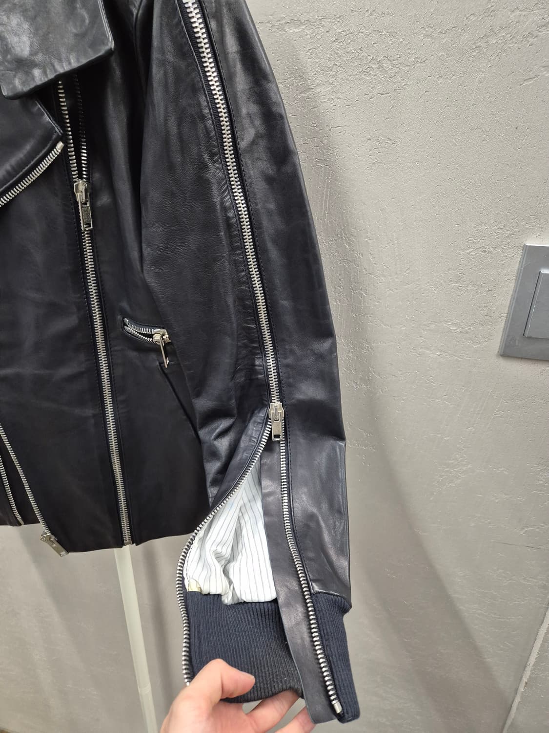 디젤 블랙골드 가죽 라이더 자켓 44 상품이미지4