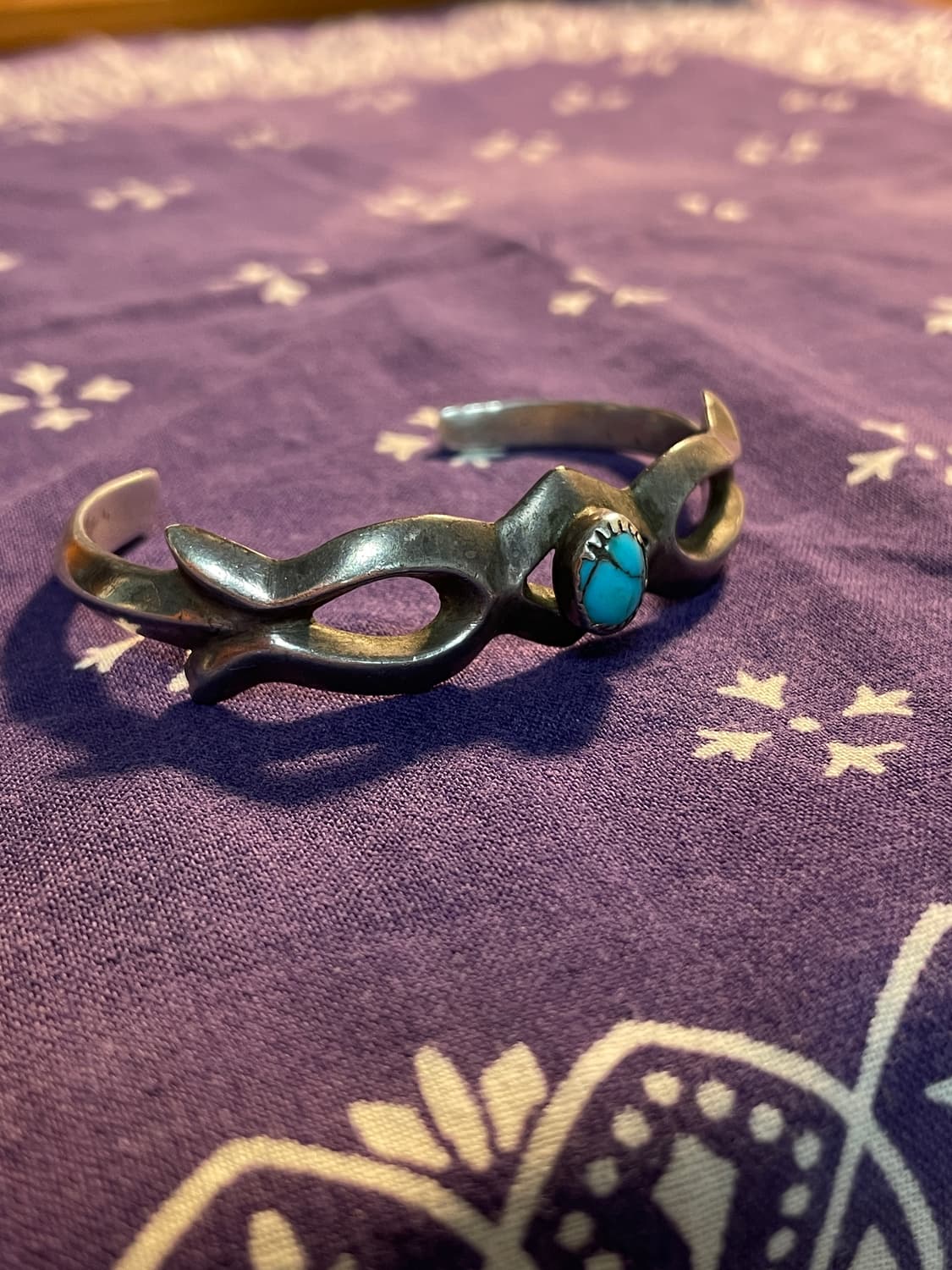 6-70s Navajo Silver Turquoise Bracelet 상품이미지3