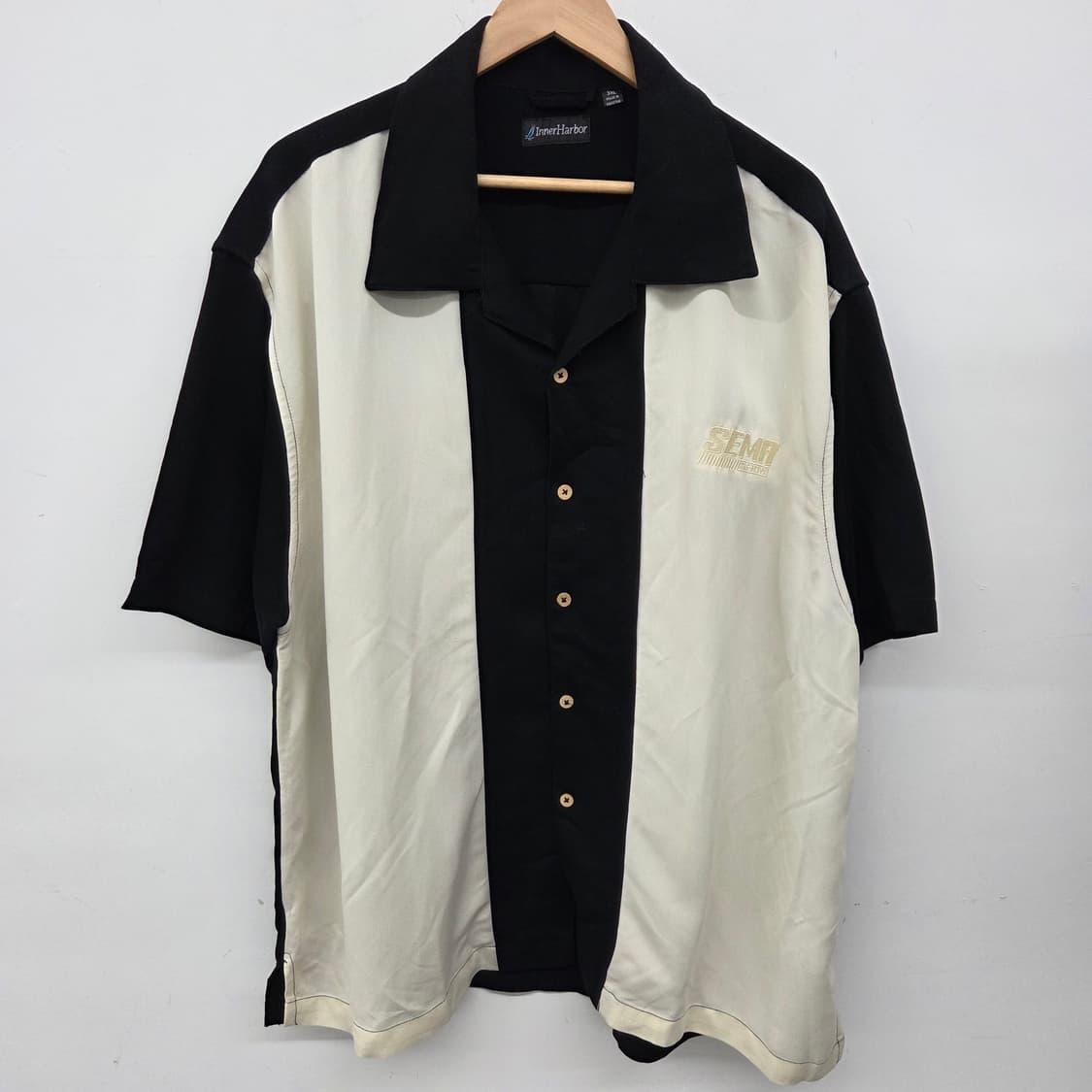 Inner Harbor 빈티지 블랙/아이보리 반팔 셔츠 3XL 상품이미지3