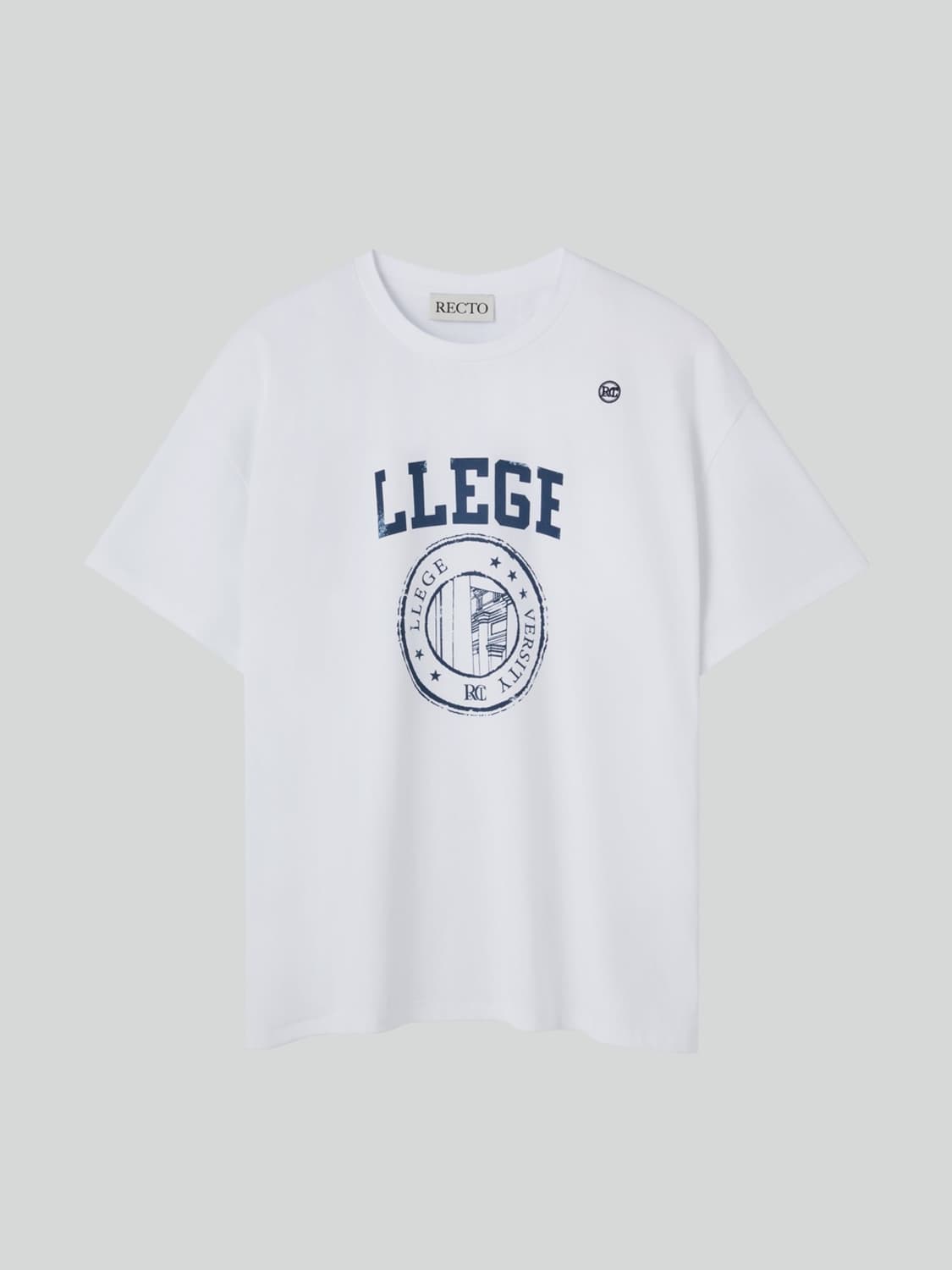 렉토 LLEGE 로고 티셔츠 오프 화이트 상품이미지1