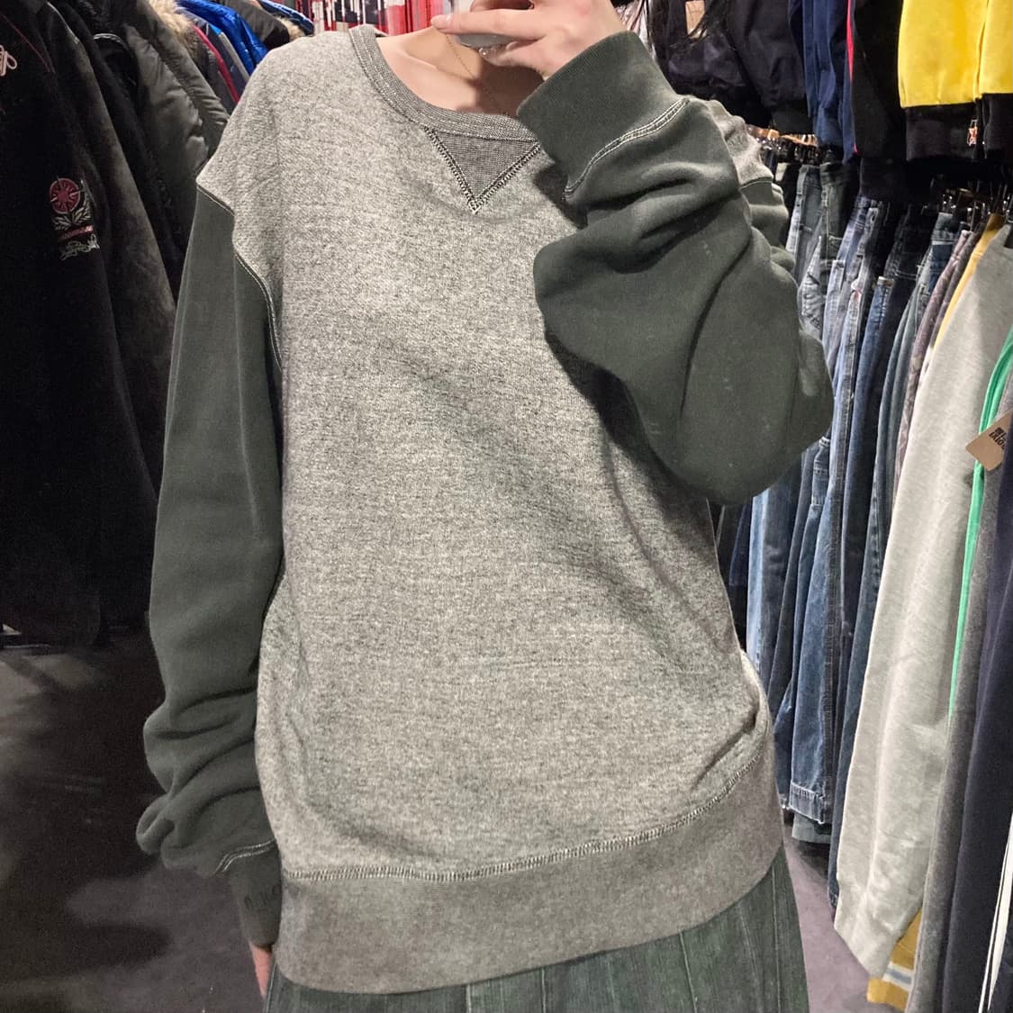 [IM] 폴로 배색 스웻셔츠 그레이 상품이미지5