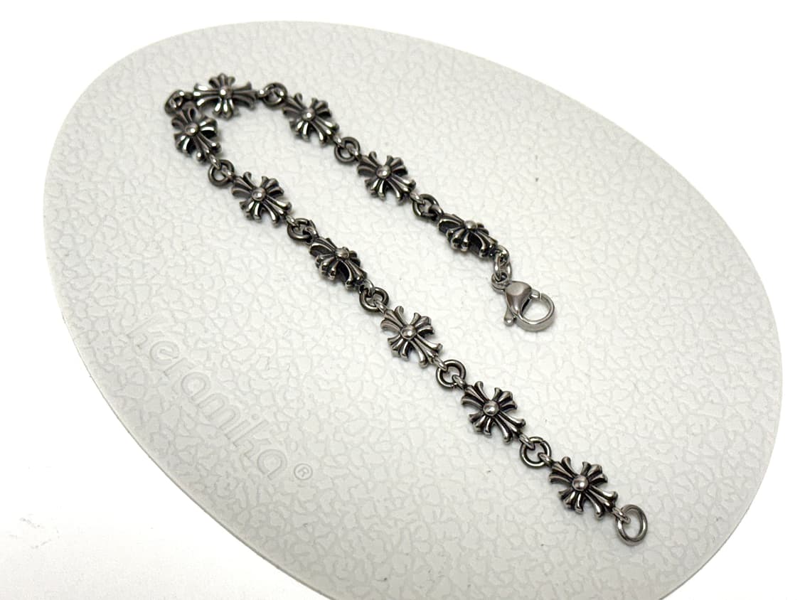 써지컬 크롬스타일 십자가 체인 팔찌 상품이미지3