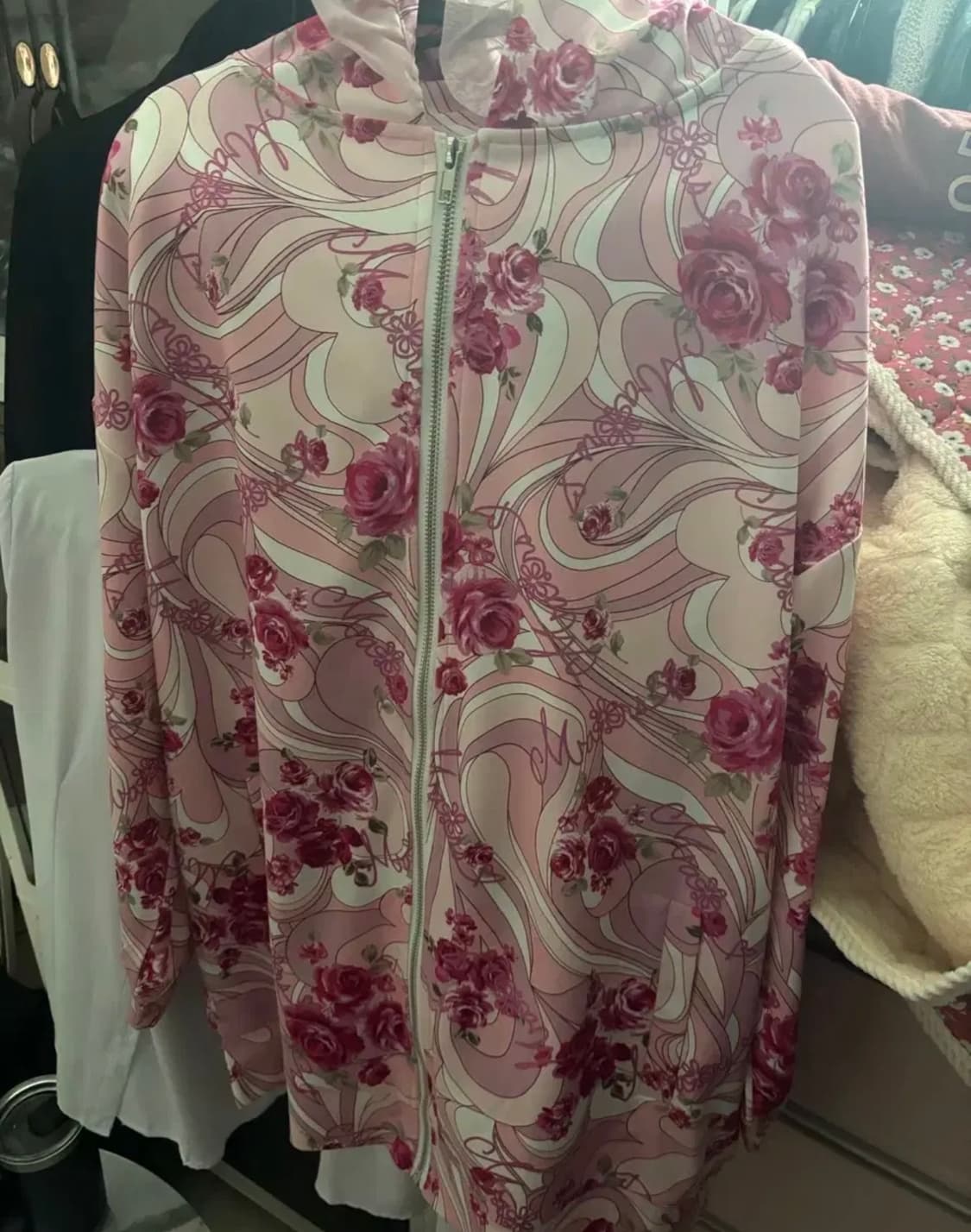 마즈 오리지널 무늬 프린팅 후드집업 핑크 상품이미지2