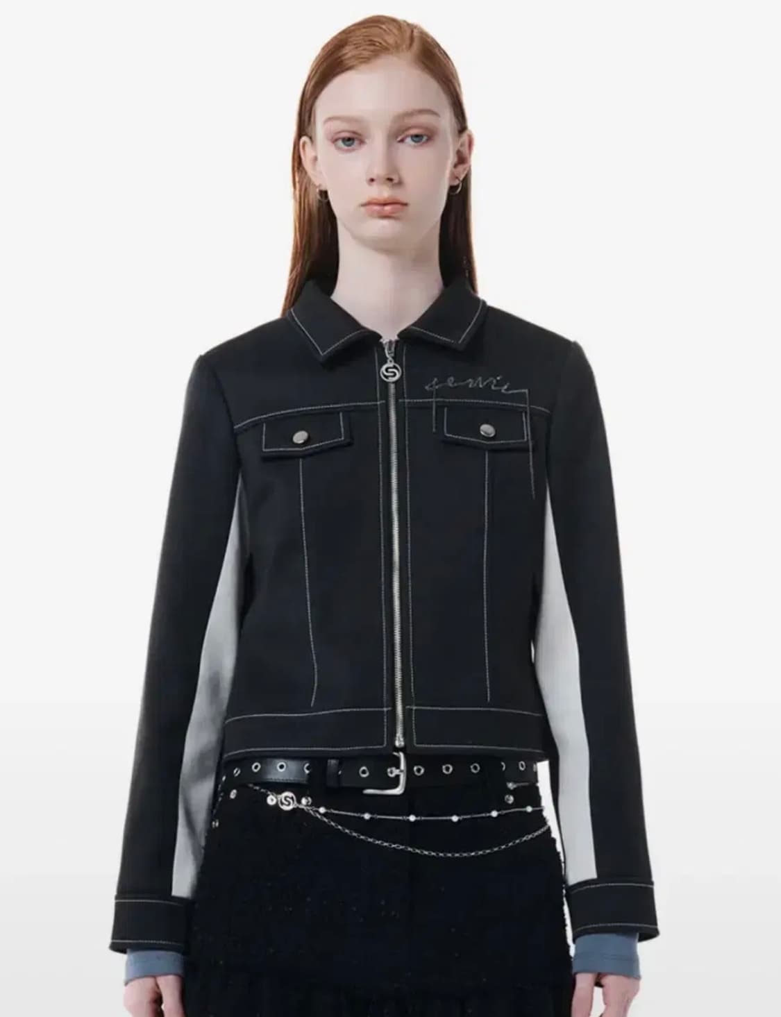 세릭 COLOR CONTRAST CHAIN LOGO JACKET 상품이미지1