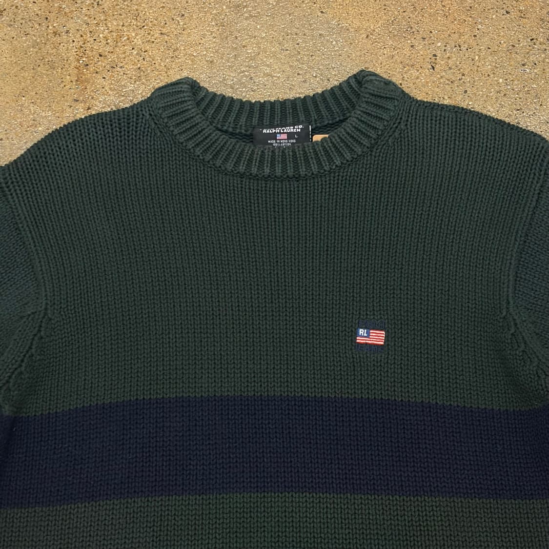 새상품급 90s USA 빈티지 폴로랄프로렌 폴로진 헤비코튼 니트 상품이미지3