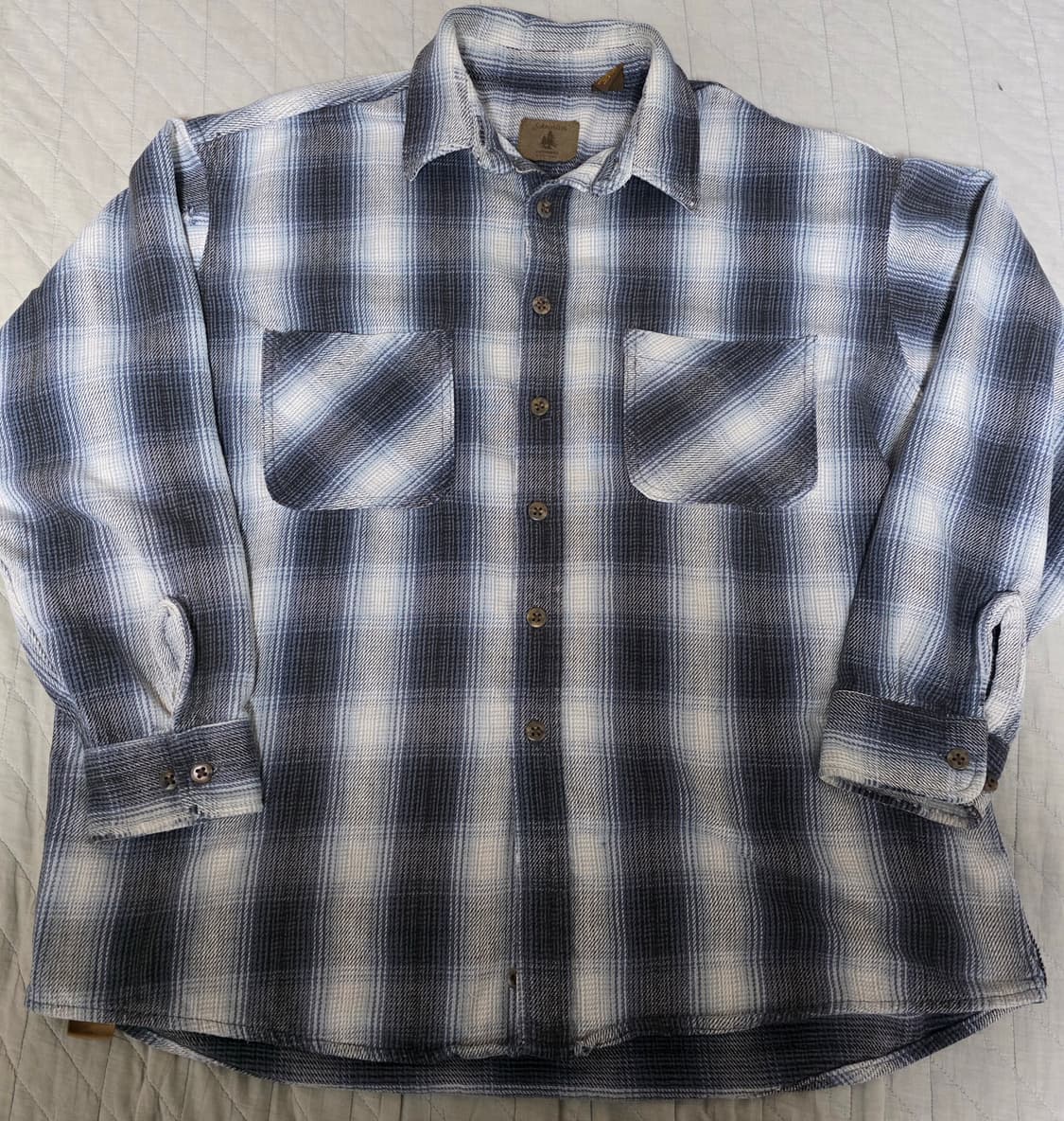 [XL] 00s 세인트 존스 베이 빈티지 플란넬 체크 셔츠 화이트/블랙 상품이미지1