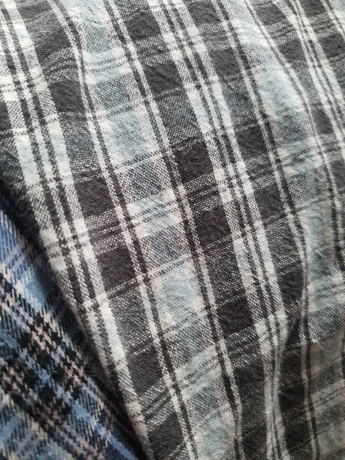 [모리걸] 배색 패치워크 체크 남방 셔츠 상품이미지8