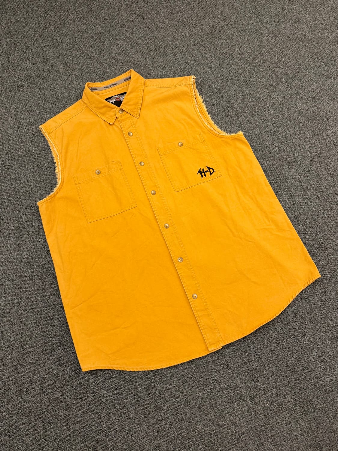 XL)할리데이비슨 빈티지 후면자수포인트 커스텀조끼 베스트 상품이미지2