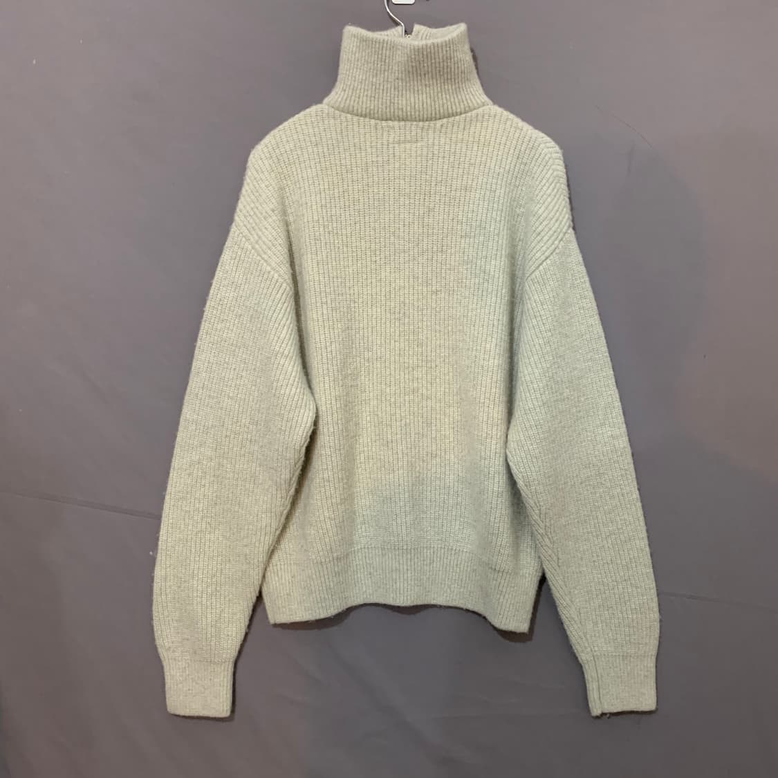 S LEE 리 쿼터 하프 반집업 오트밀 니트 상품이미지4