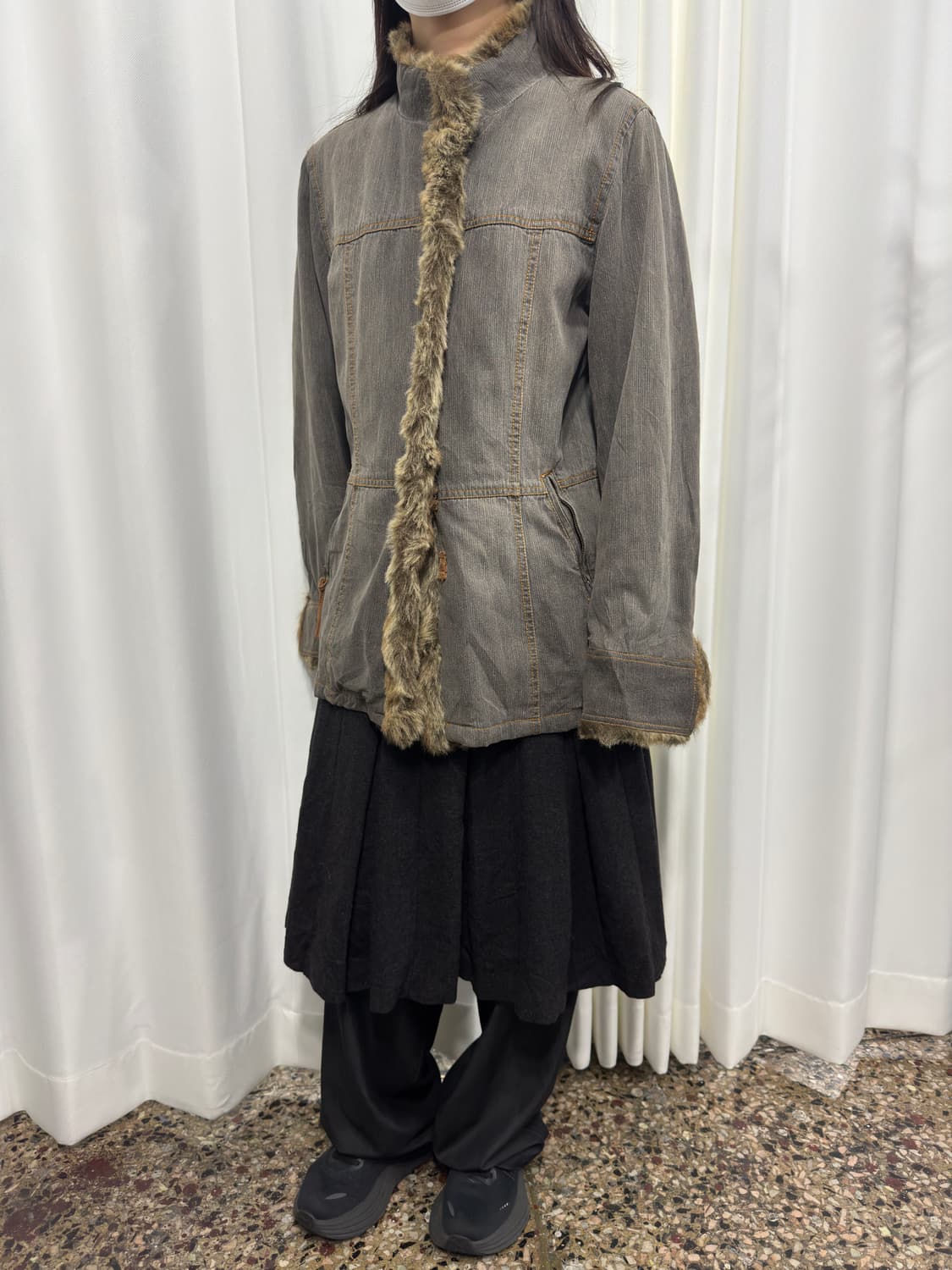 fur detail denim jacket 상품이미지3