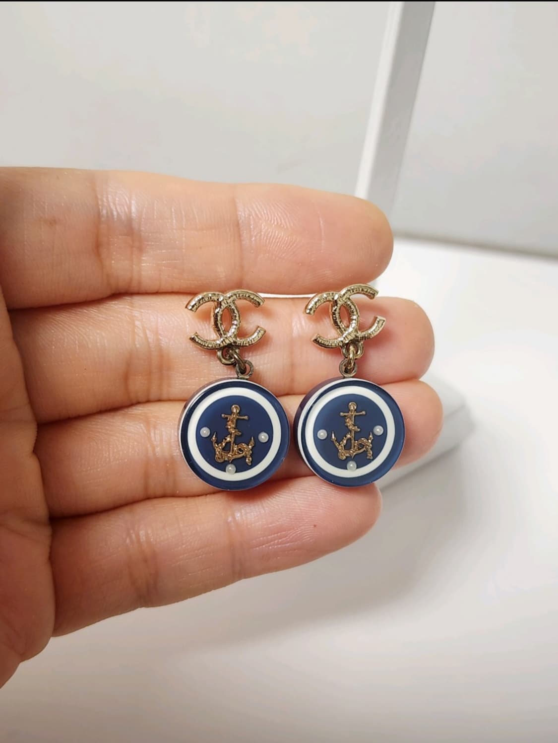 정품 샤넬 CC로고 마린 드롭 귀걸이  상품이미지2