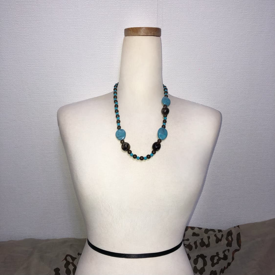 빈티지 터쿼이즈 브라운 목걸이 히피 페어리 오리엔탈 갸루 상품이미지2