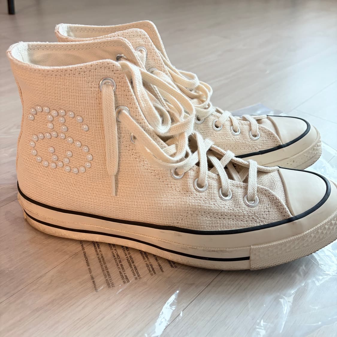 [2회착용] 스투시x컨버스 척70하이 아이보리 245 상품이미지4