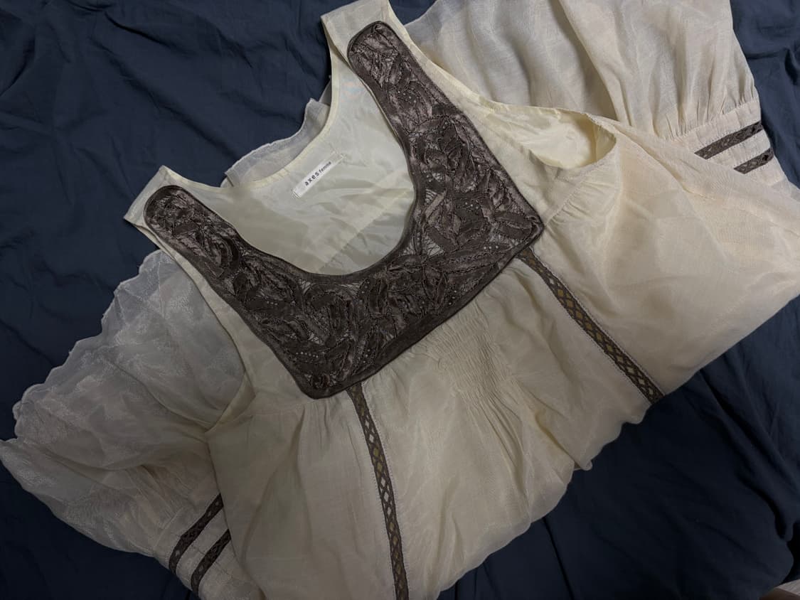 마루 빈티지 아이보리 쉬폰 원피스 상품이미지2