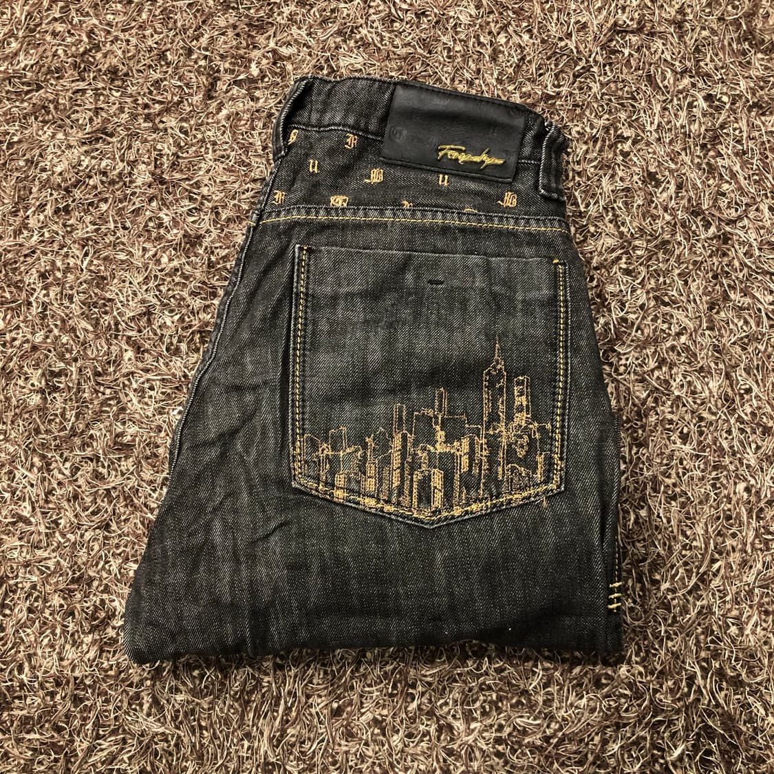 후부 올드스쿨 흑청 워싱 힙합 데님 팬츠 상품이미지1