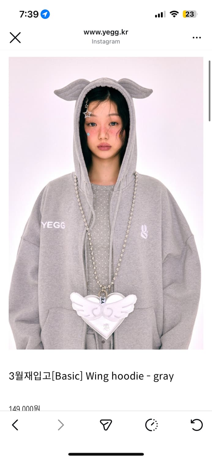 yegg 윙 후드집업 구해요 상품이미지1