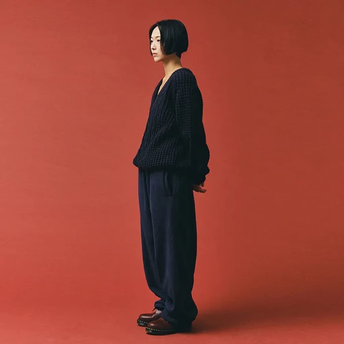 플리즈프로젝트 브이넥 케이블 니트 네이비 상품이미지3