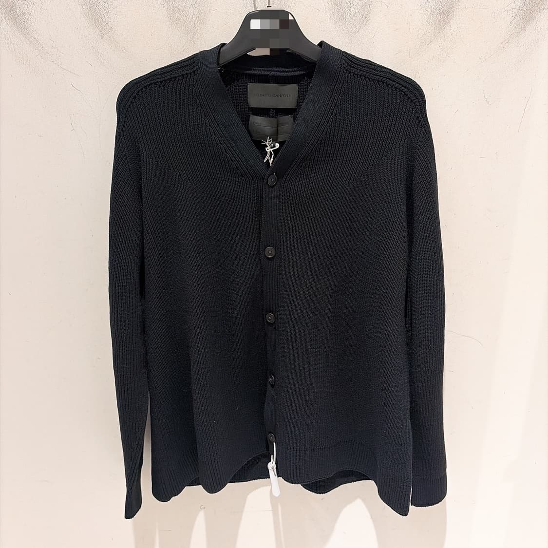 (정품/새상품) GANRYU 후미토 간류 남성 블랙 폴리 니트 가디건 상품이미지1
