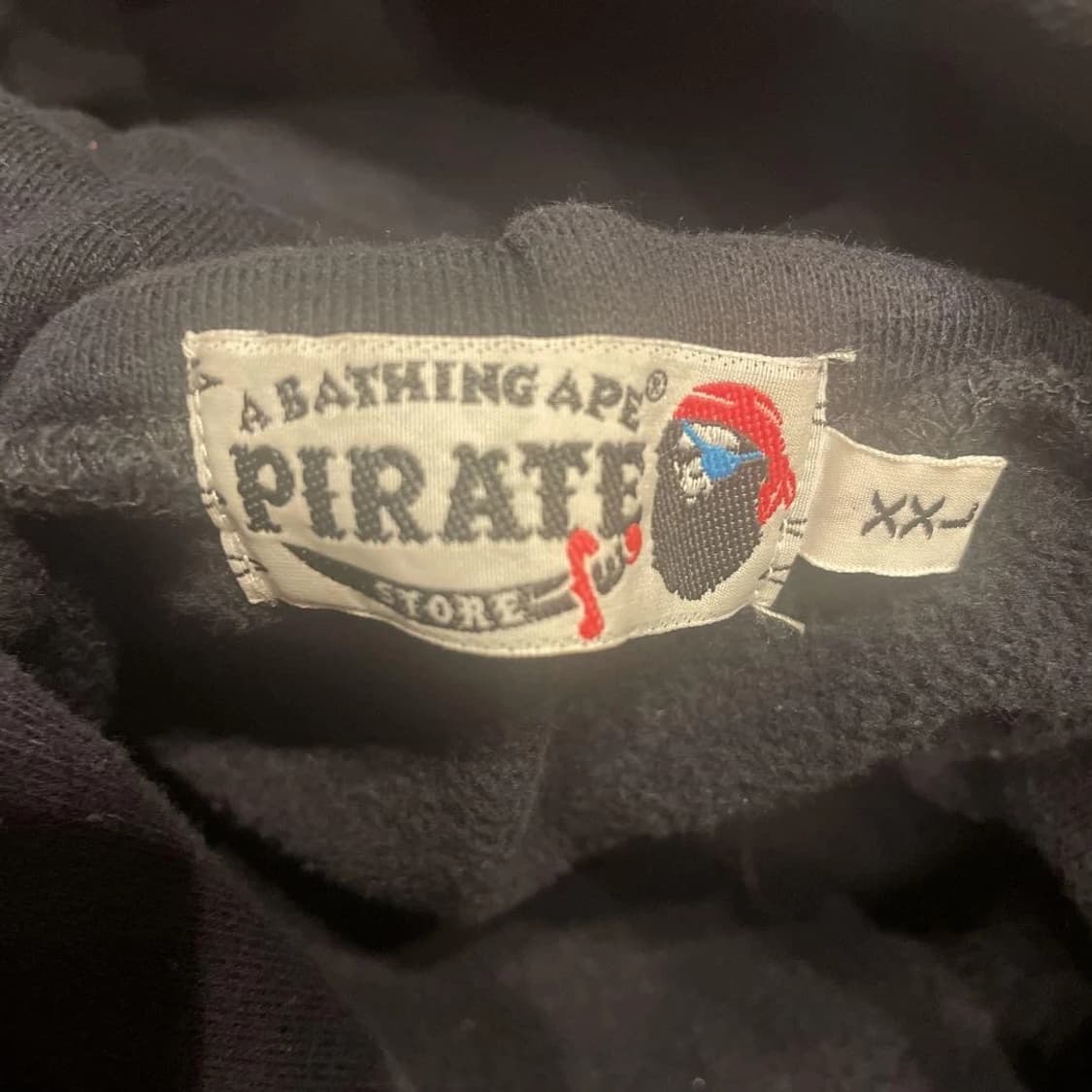 베이프 베이비 마일로 해골 로고 후드티 블랙 상품이미지3