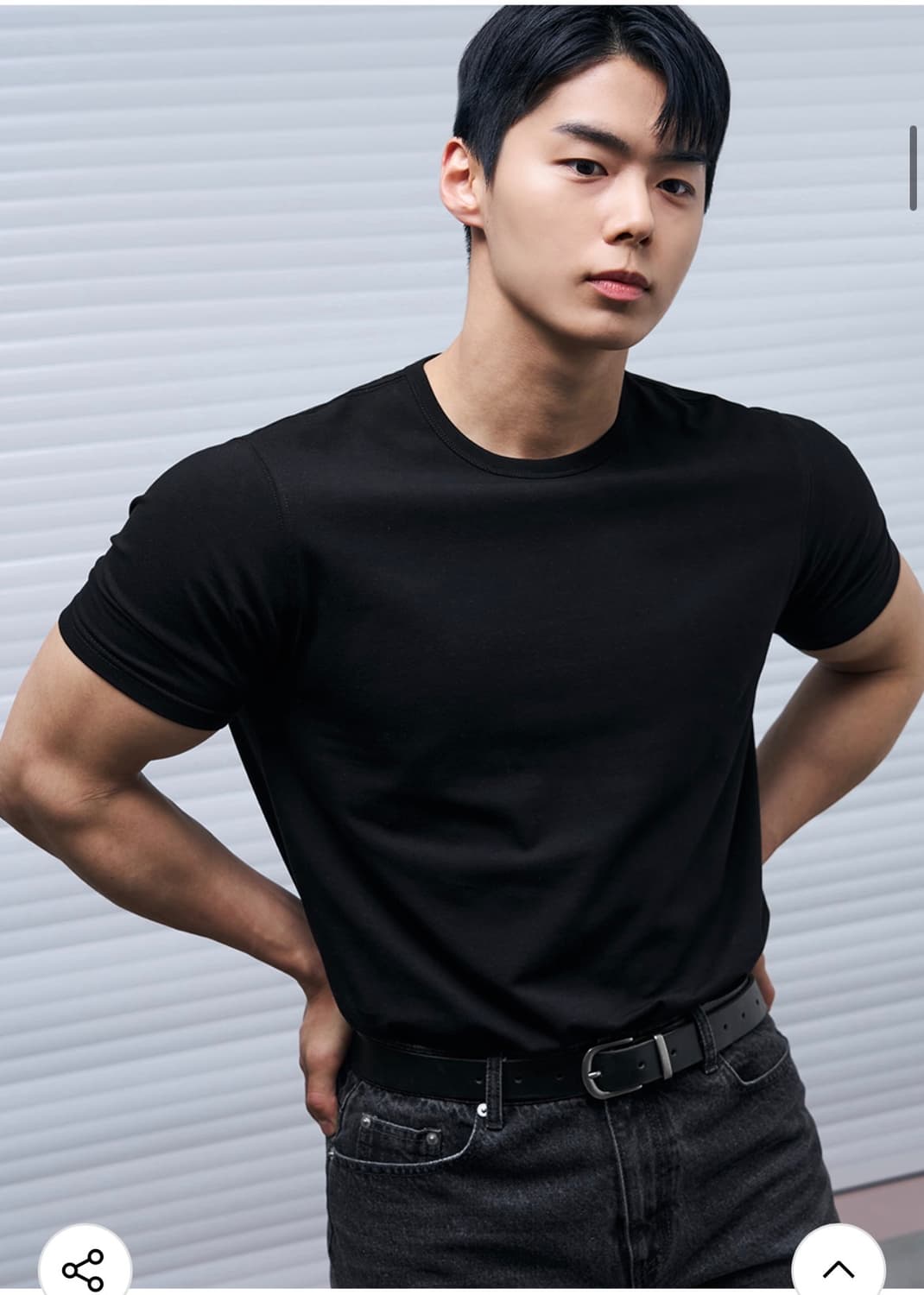 (L) 드로우핏 만재 콜라보 러스티 머슬핏 티셔츠 BLACK 반팔 상품이미지7