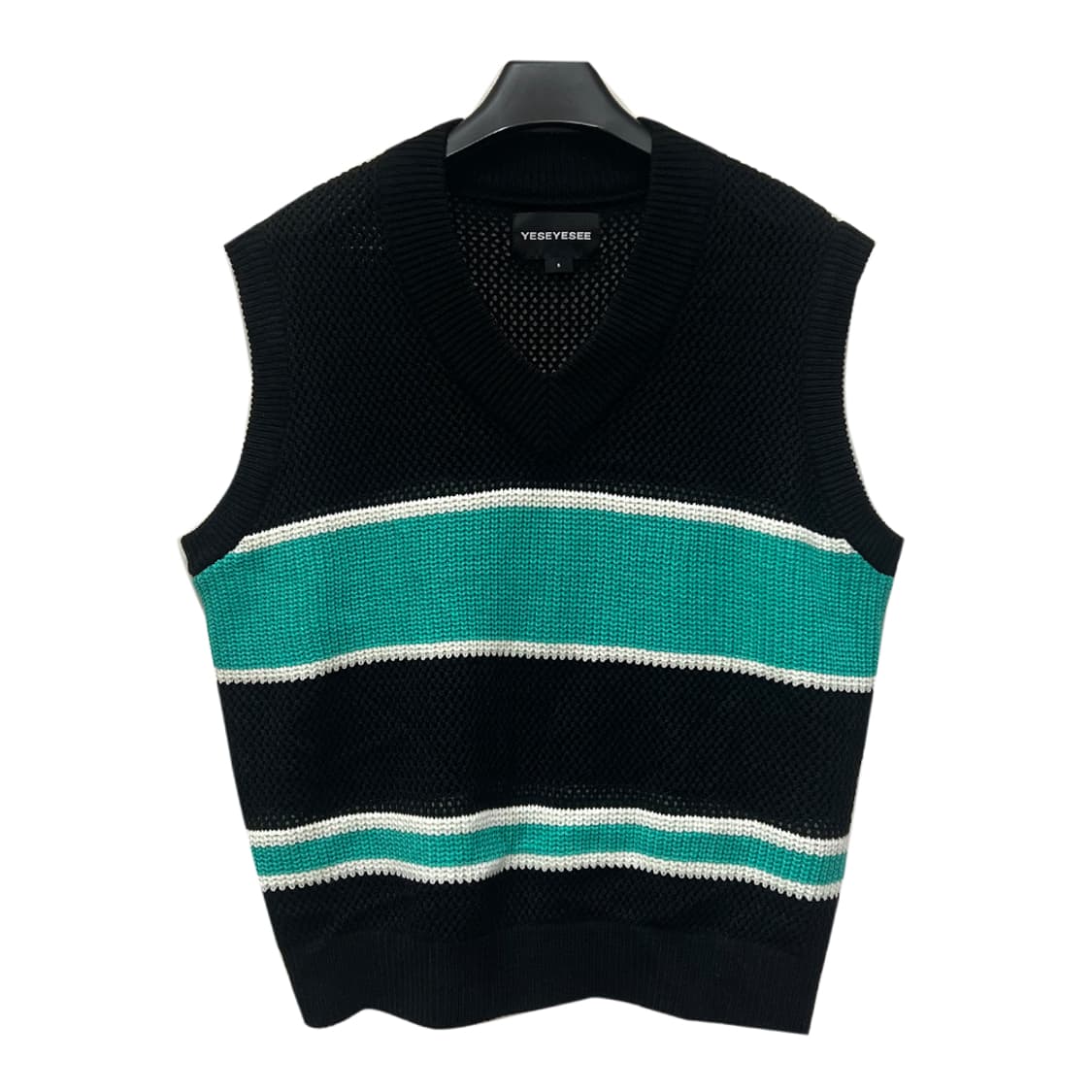 예스아이씨 스트라이프 오버핏 니트 베스트 조끼 S 상품이미지1