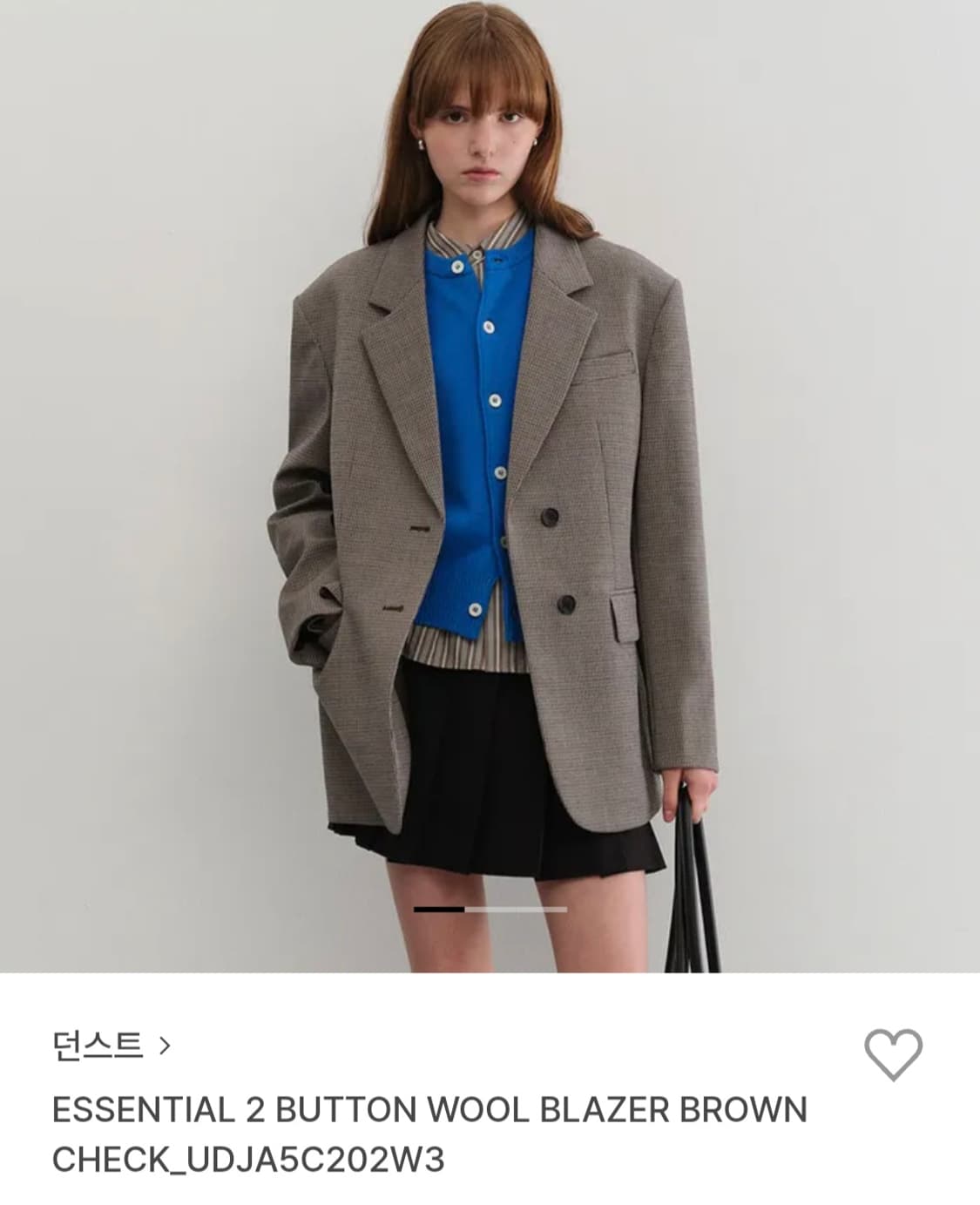 던스트 에센셜 2버튼 울블레이저 자켓 체크 상품이미지2