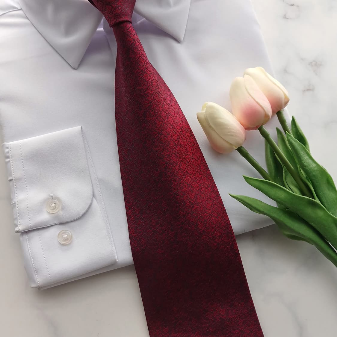 아쿠아스큐텀 실크 버건디 패턴 넥타이 9.8cm A등급 A18731
 상품이미지5