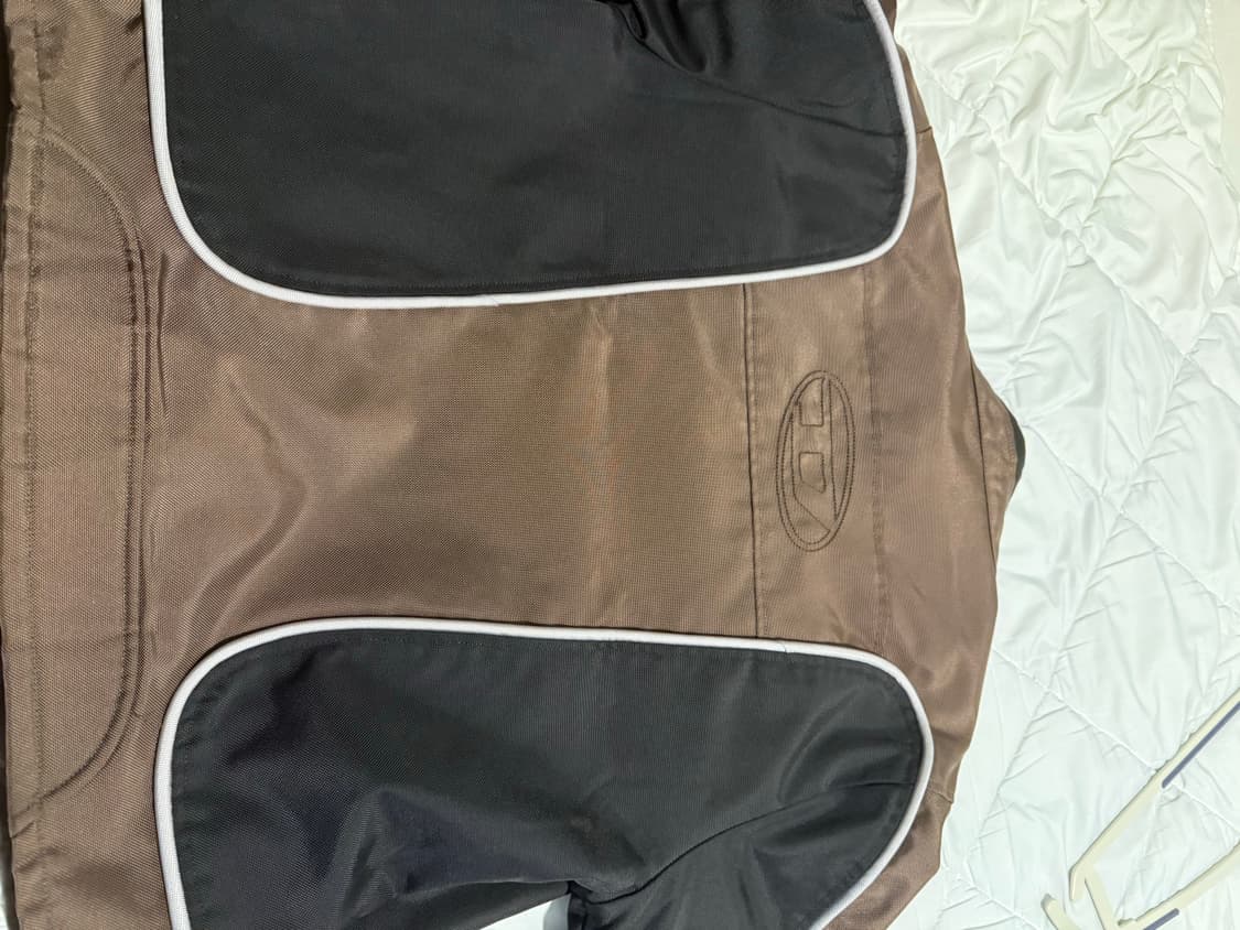 디젤 J-블링크 컬러블록 나일론 바이커 자켓 블랙 브라운 상품이미지3