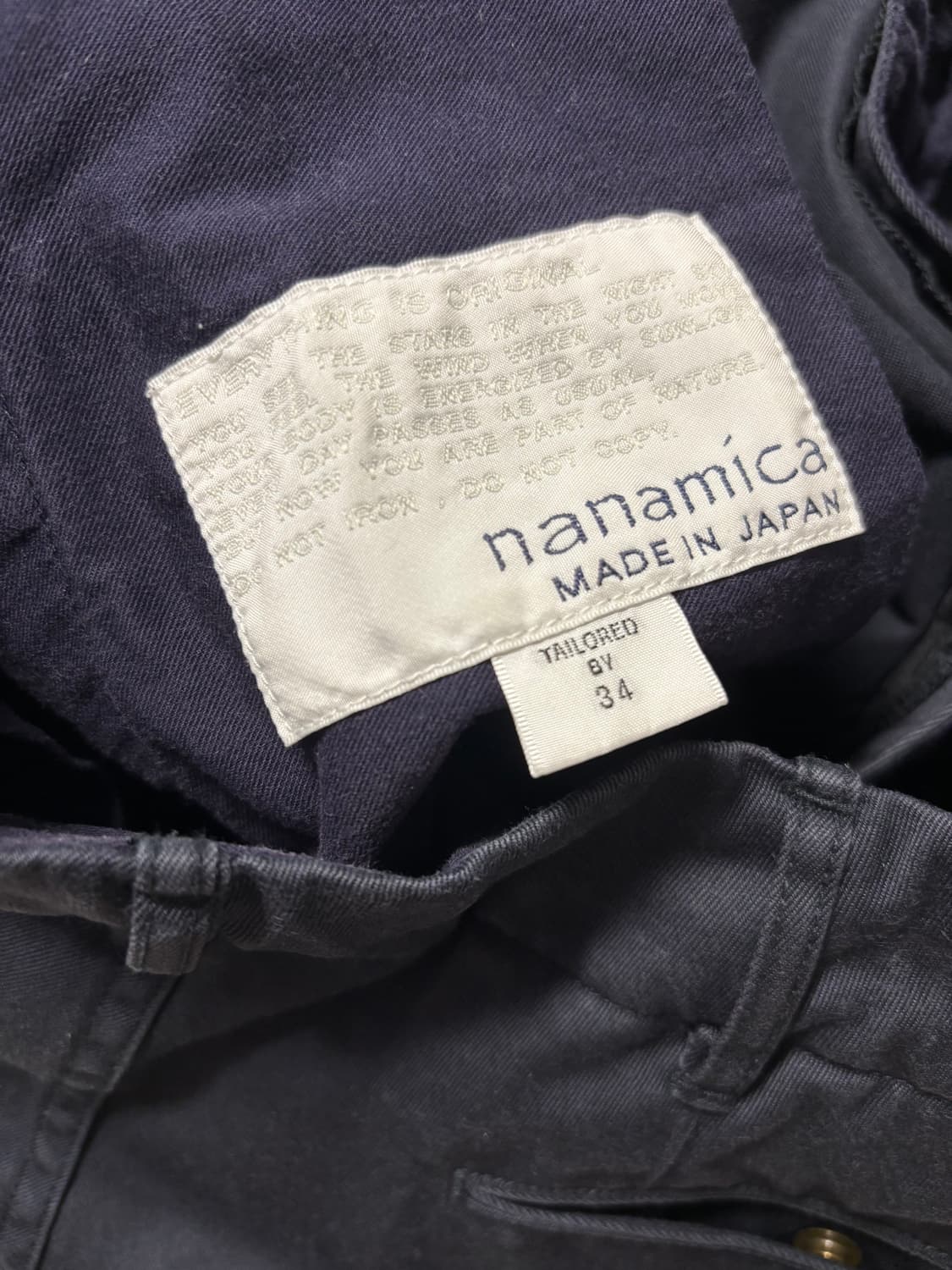 (34) 나나미카 와이드 치노 팬츠 네이비 상품이미지4