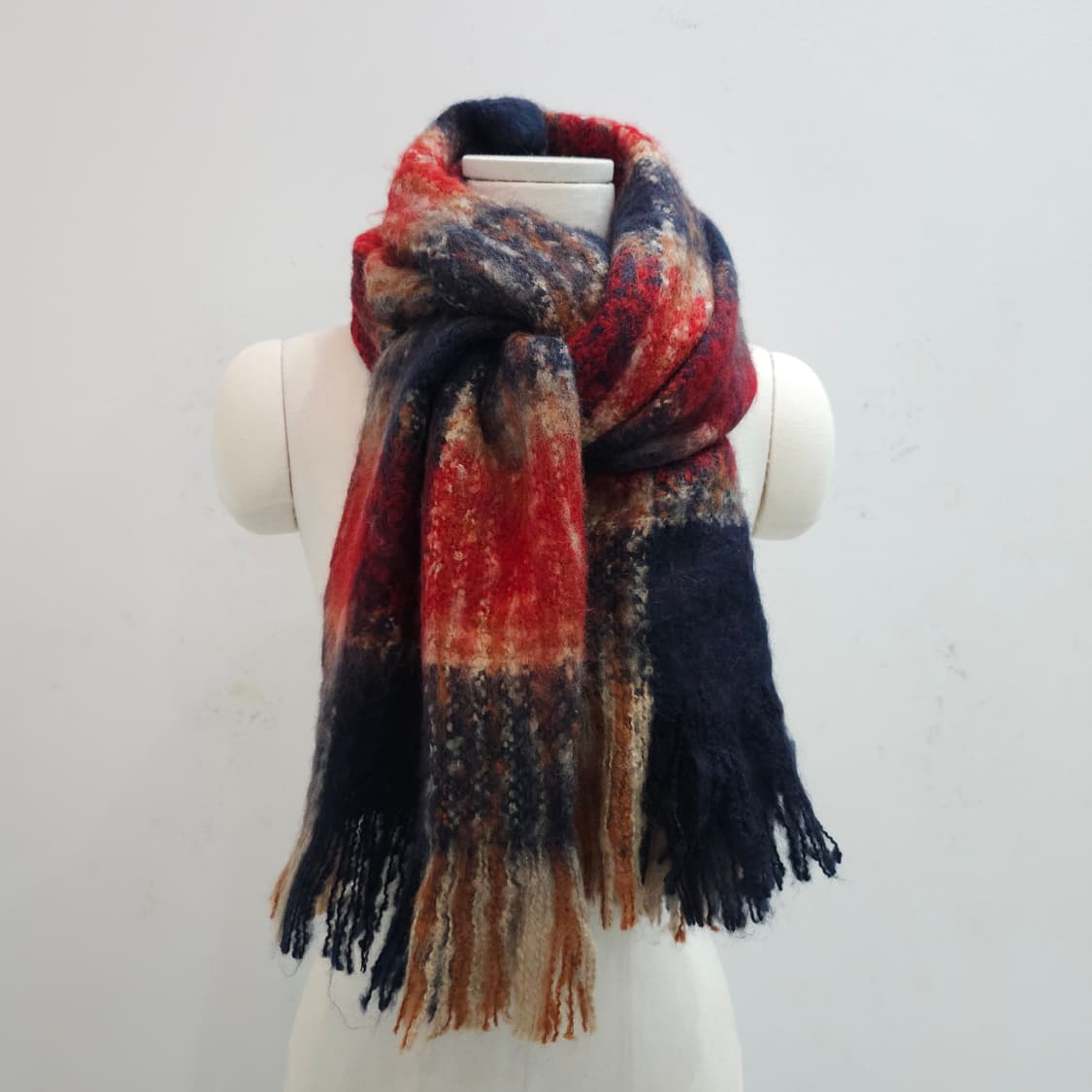 모헤어 체크 머플러 남녀공용  상품이미지1