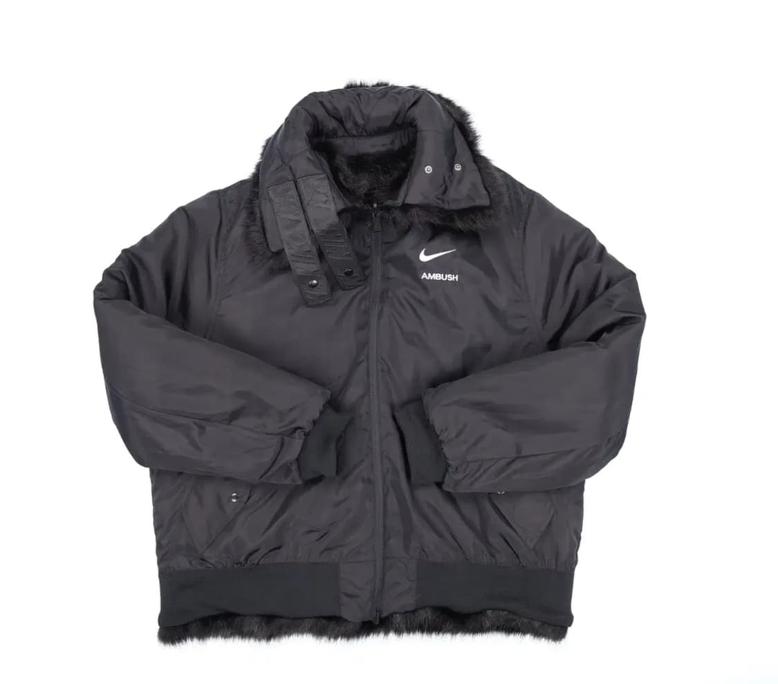 나이키 앰부쉬 리버시블 퍼 코트 자켓 블랙 XL 상품이미지3
