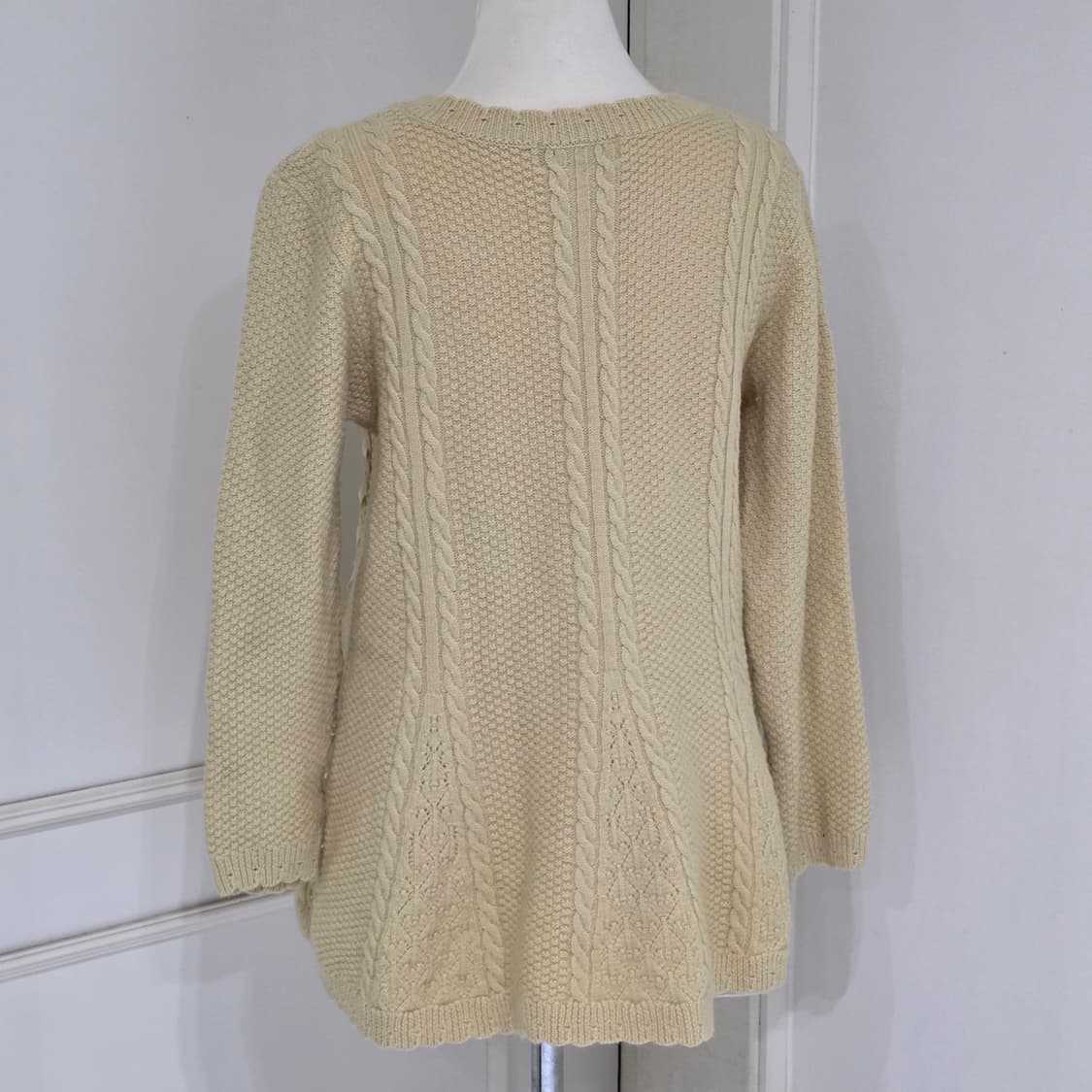 일본빈티지)모리걸st 리본레이스 하찌케이블 로맨틱히메갸루 엑팜깔 긴팔니트 상품이미지2