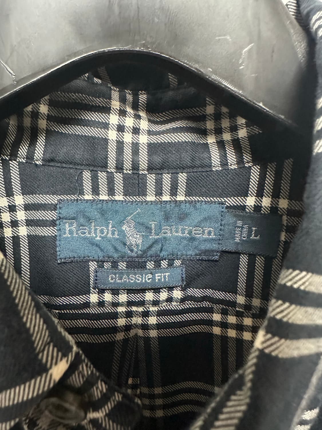 no.159 폴로 랄프로렌 블랙 타탄 체크 셔츠 xl 상품이미지3