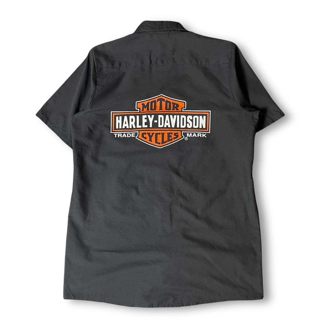 할리데이비슨 차콜 패치워크 반팔 셔츠 M 상품이미지2