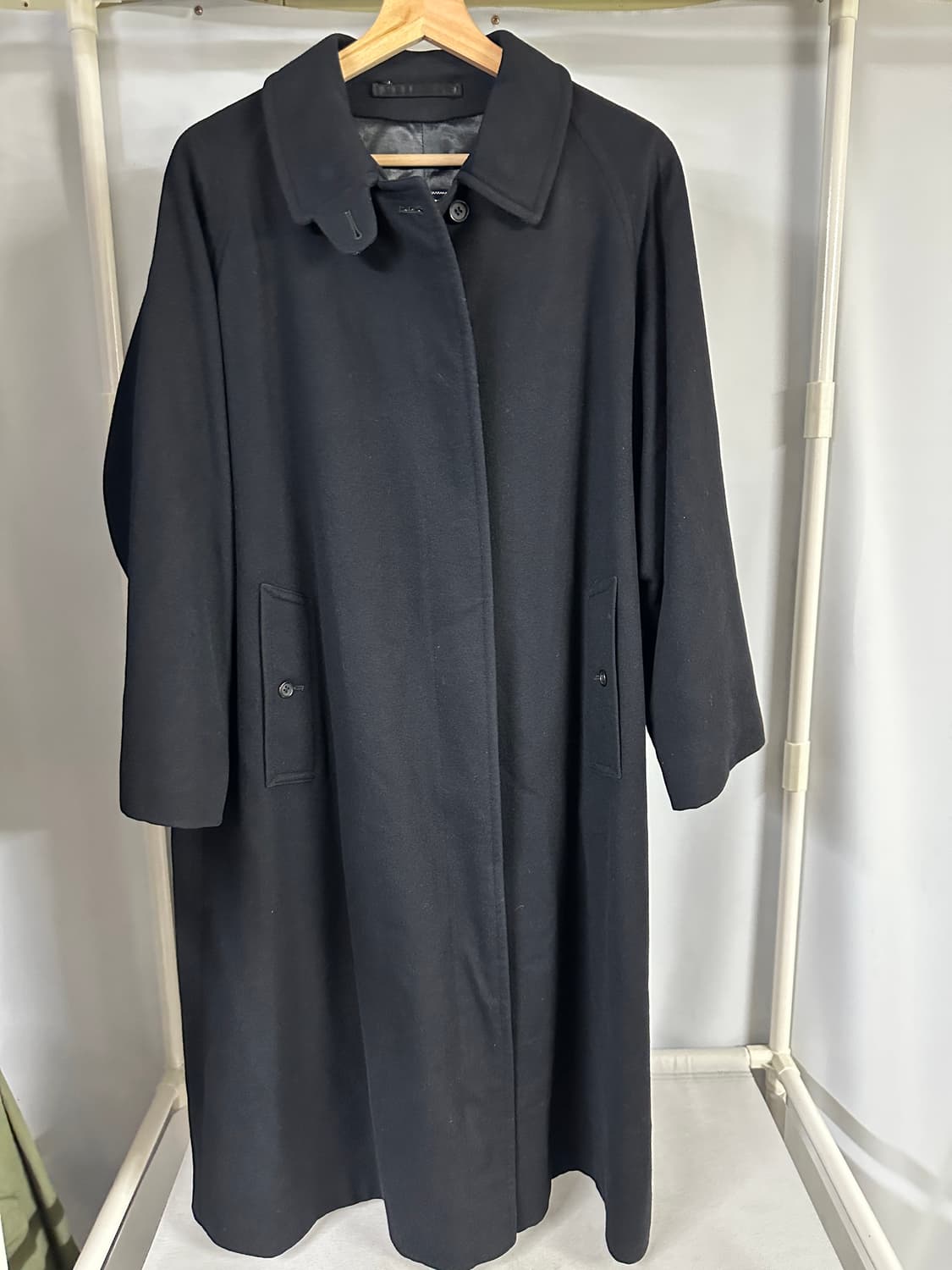 80s 빈티지 버버리 울 알파카 혼방 발마칸 코트 상품이미지1