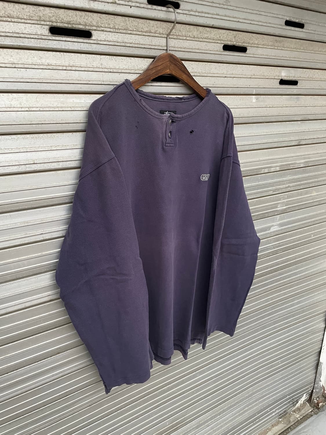 Rare!)80s 스투시 써멀 퍼플 롱슬리브 상품이미지3