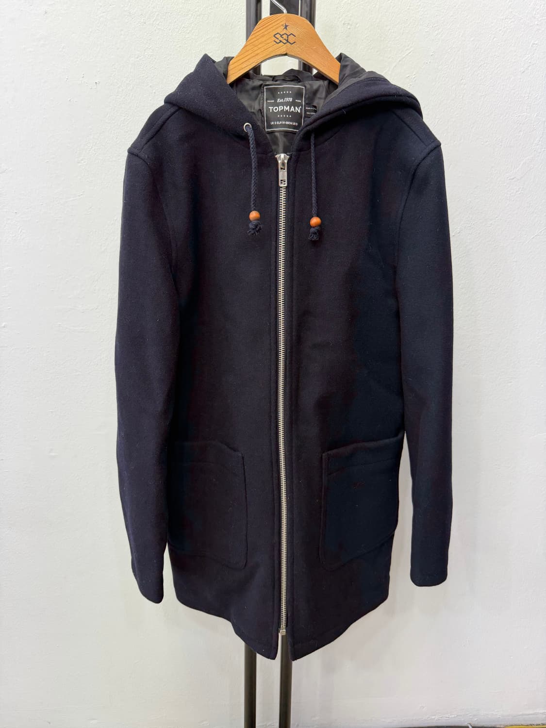 정품) 탑맨 후드 코트 블랙 S  상품이미지1