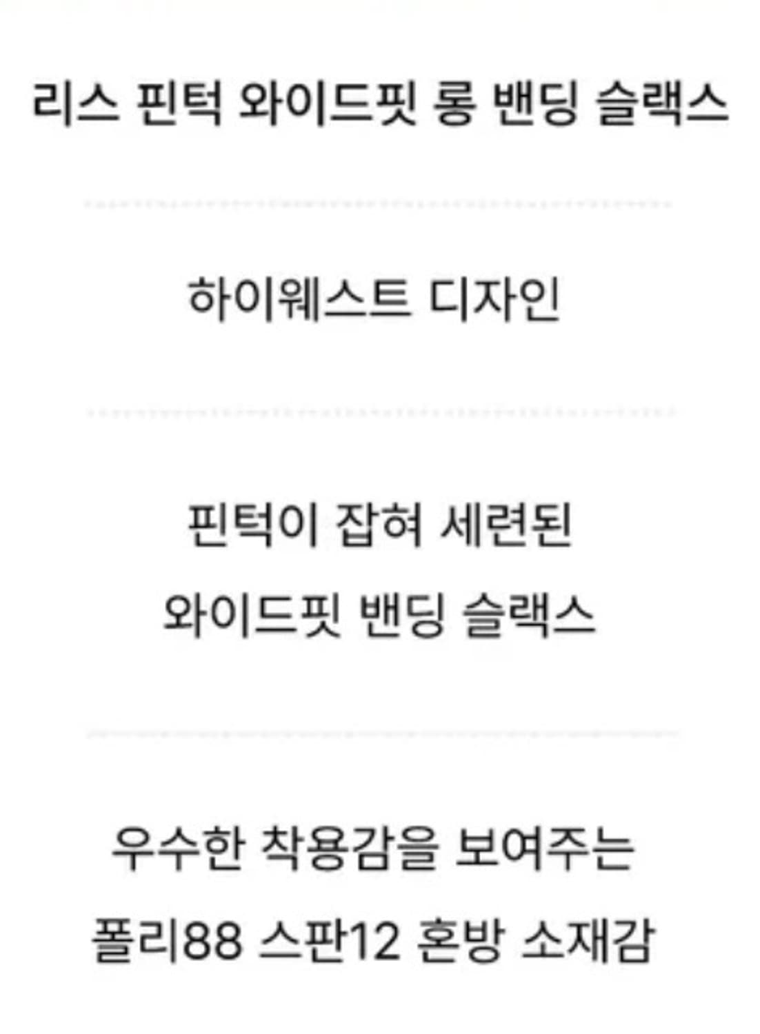 리스 핀턱 와이드핏 롱 밴딩 슬랙스 상품이미지3