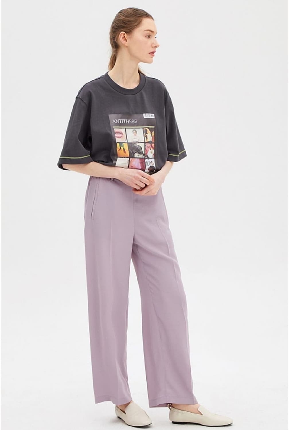 시스템 밴딩 와이드팬츠 66사이즈 상품이미지1