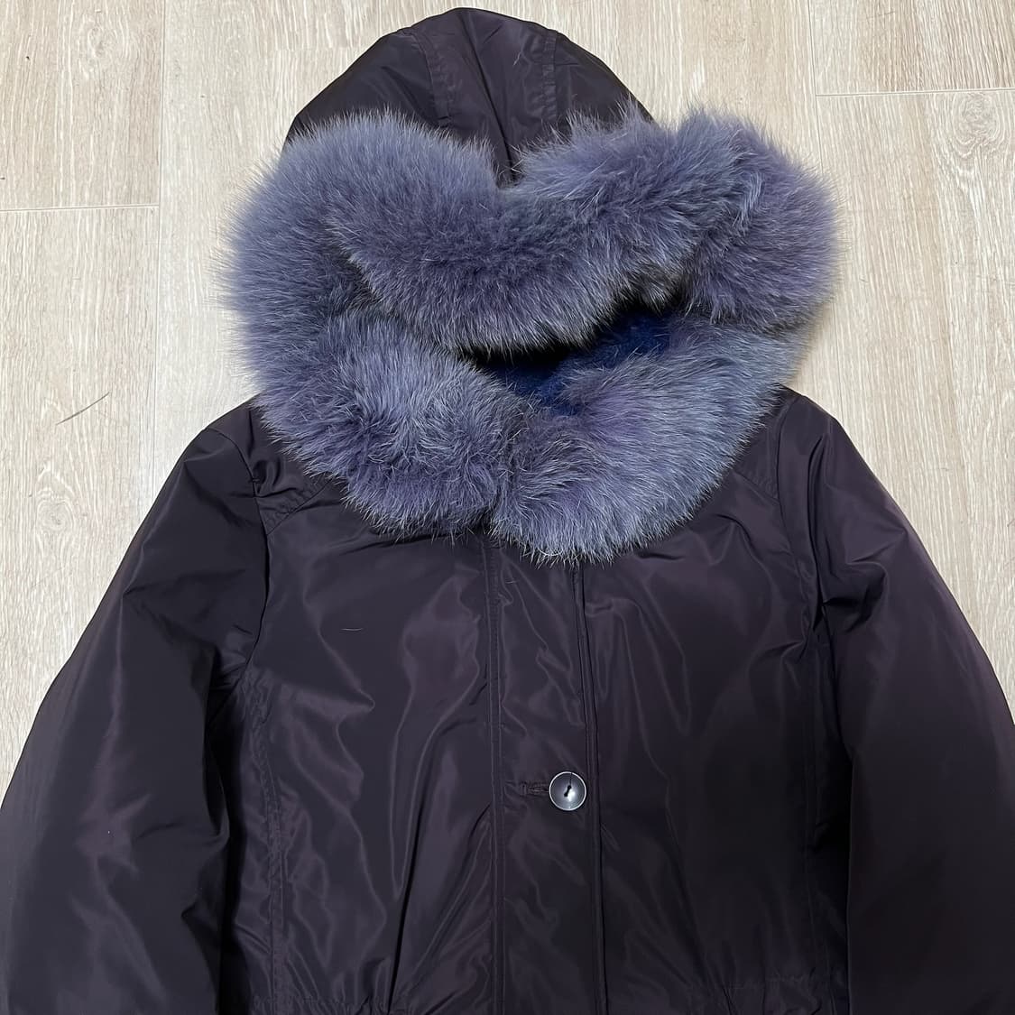 지센 여성 폭스퍼 후드 덕다운 롱패딩 55  상품이미지2