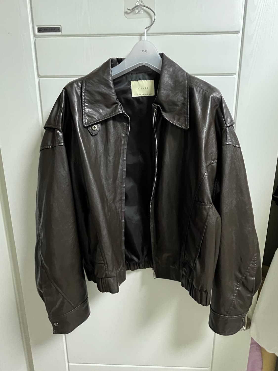 시야쥬 브라운 가죽자켓 Leather Bomber Jacket 상품이미지3