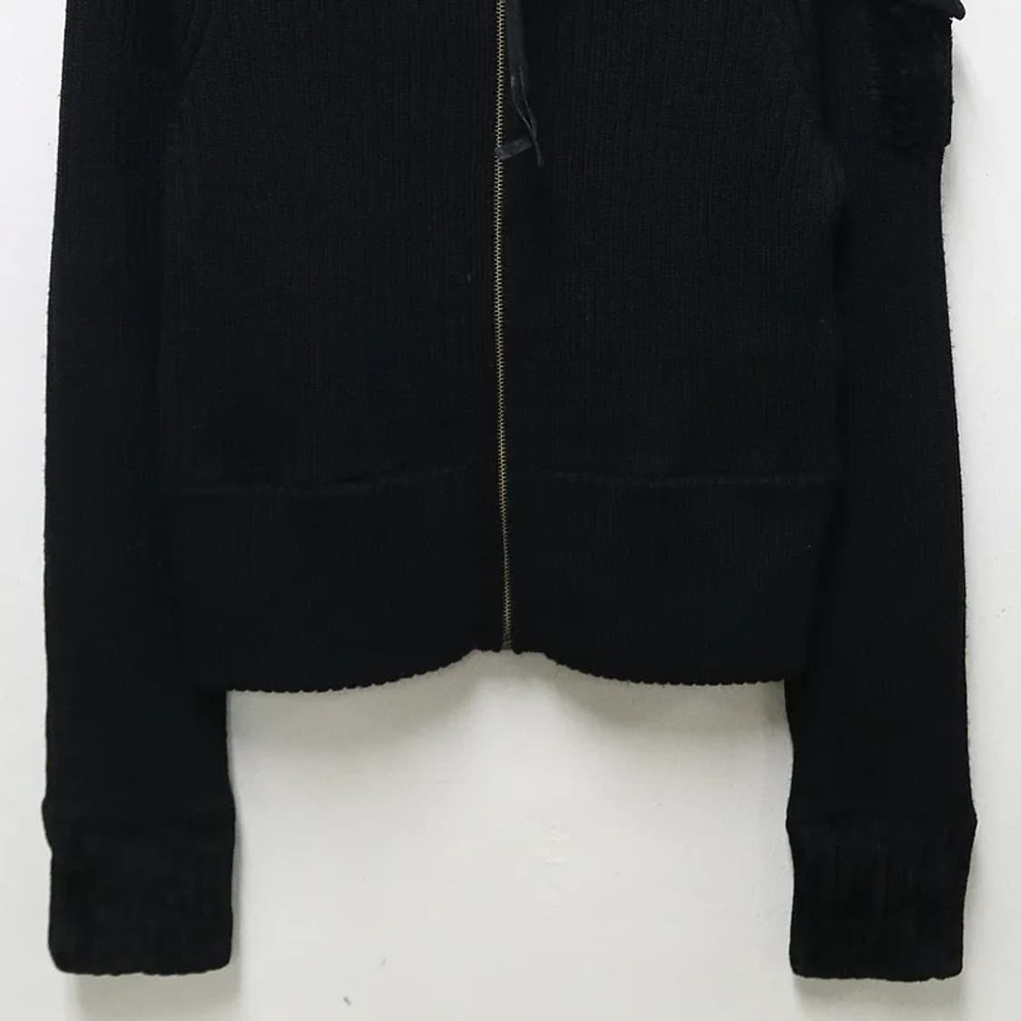 LES HALLES 울 터틀넥 니트 크롭 집업 60471 상품이미지4