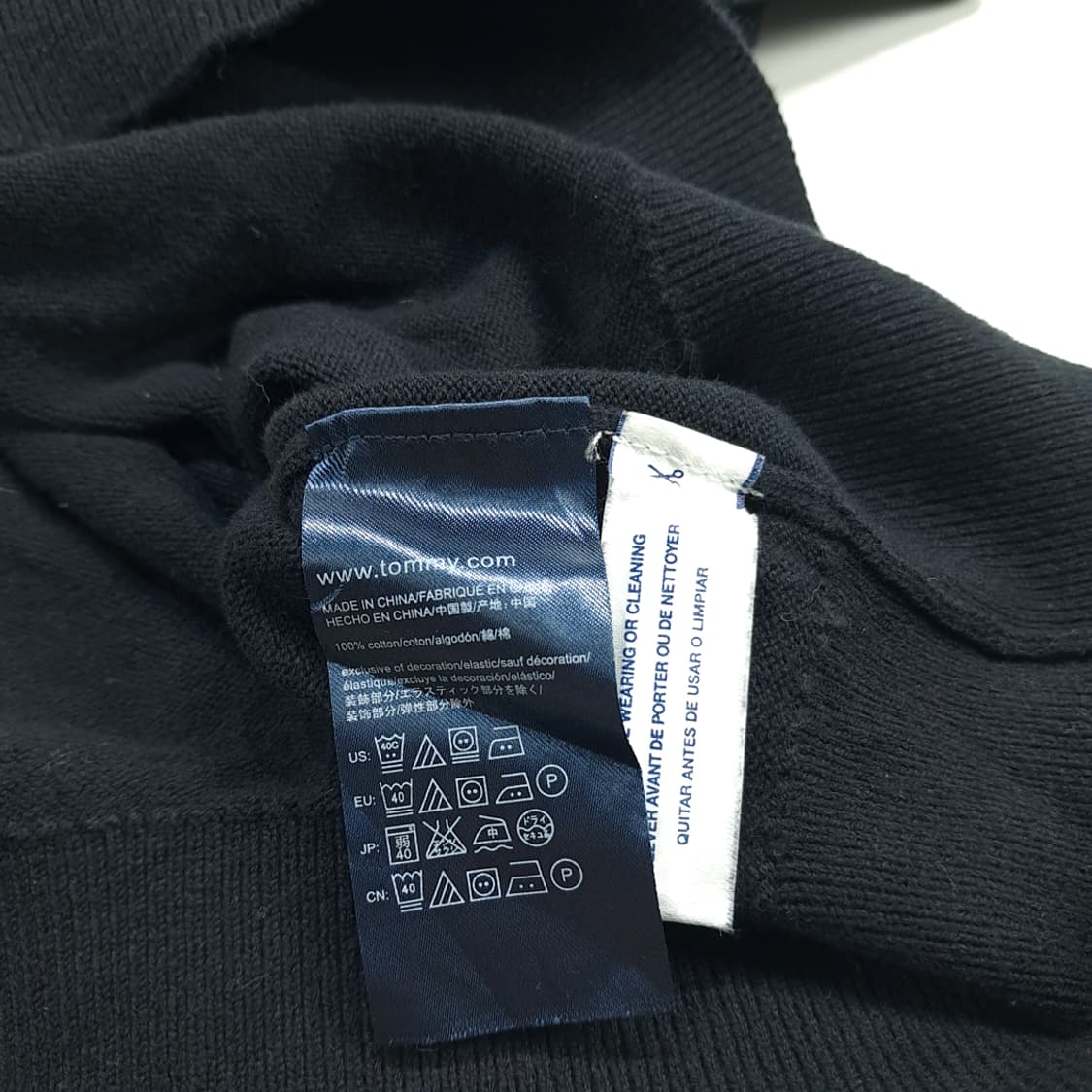 CN706 2XL 타미힐피거 블랙 V넥 니트 스웨터 상품이미지6