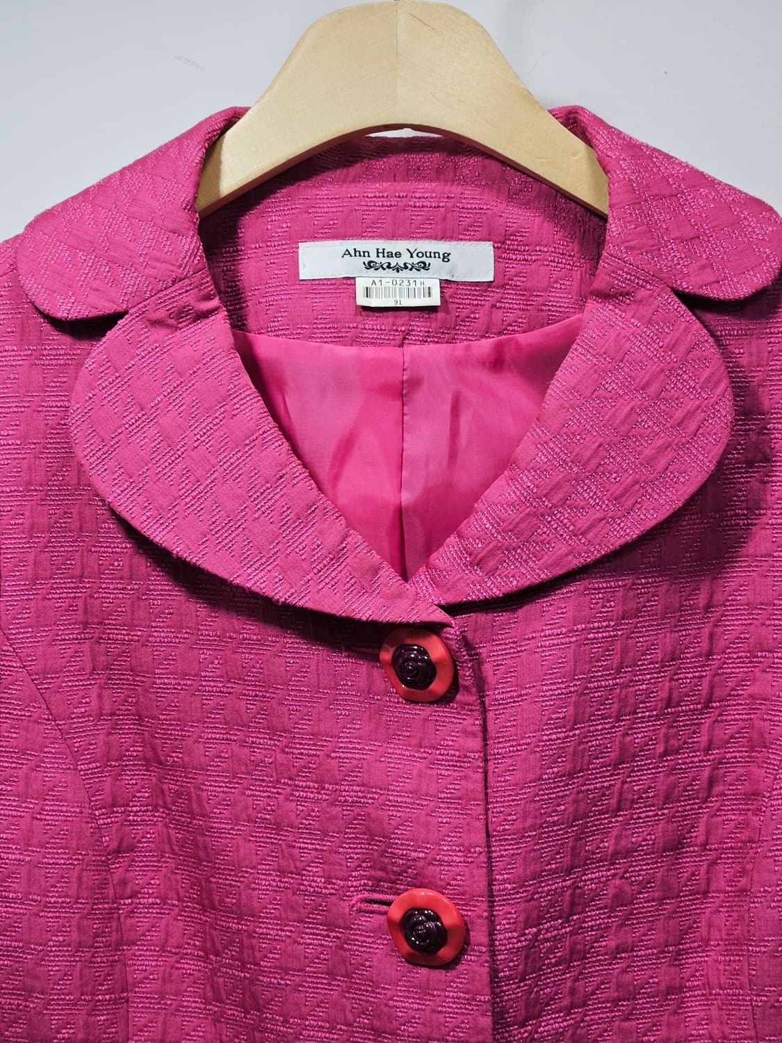 안해영(AHN HYO YOUNG)디자이너 핑크색 부티끄 자켓 상품이미지4