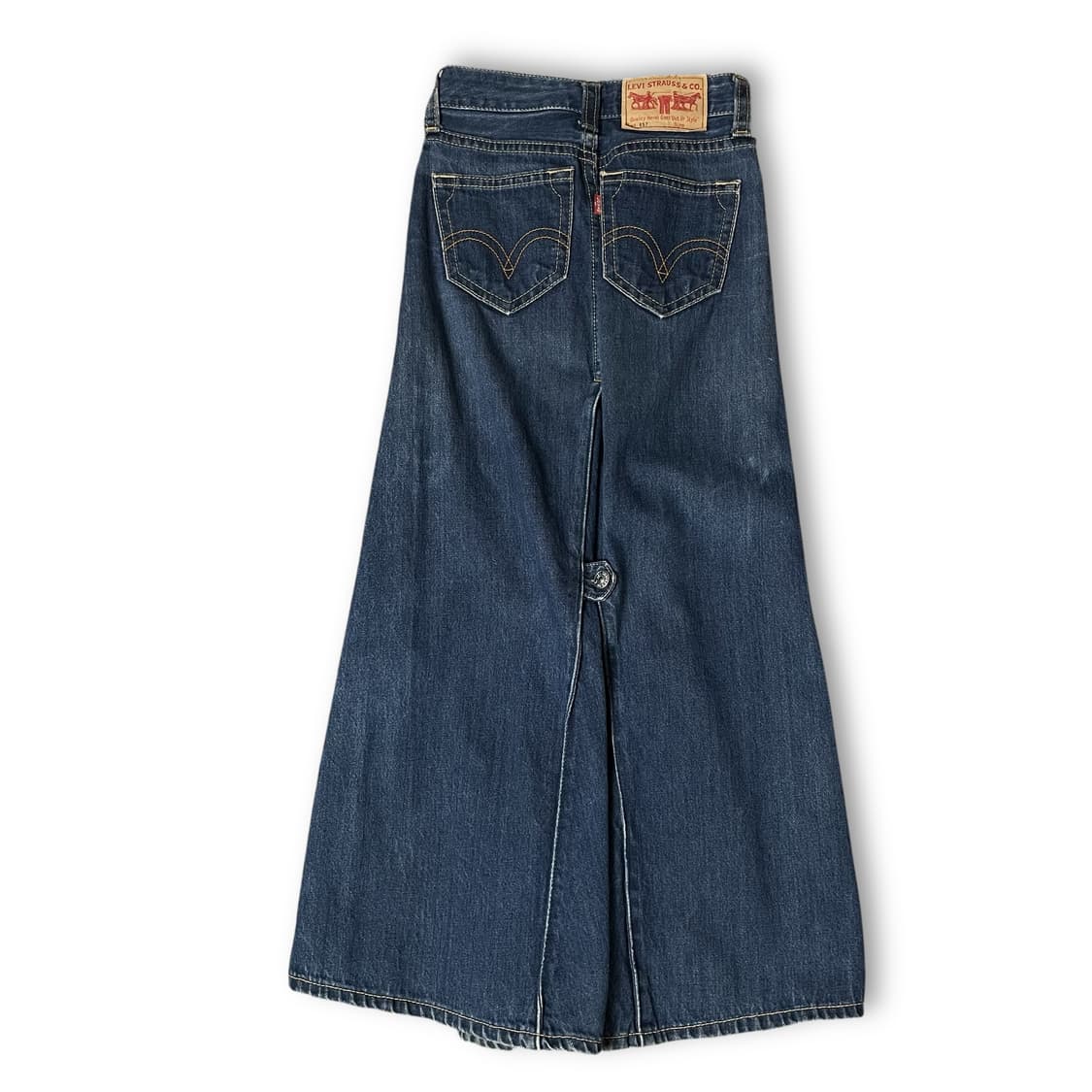 (28) 리바이스 957 진청 더블버튼 데님 스커트 상품이미지2