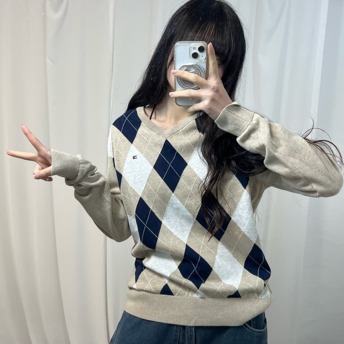 Tommy Hilfiger Argyle Knit Sweater 상품이미지2
